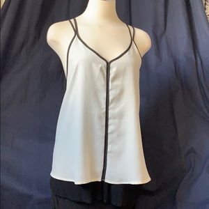 Hilda B. Double-Strap Racerback Camisole, Black/Wh